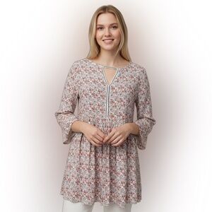 Maternity Kori America Long Bell Sleeve Ladder Lace Dress M